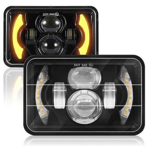 Imagen 1 del producto Conjunto de faros automotrices de 5 pulgadas, luz LED de trabajo para coche, lámpara DRL, faro LED 4X6, luces cuadradas de modificación de coche para Jeep SUV