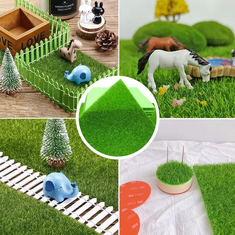 Mini muschio artificiale tappeto erboso muro di prato piante verdi simulazione fai da te bordo di erba giardino Micro paesaggio Decor muschio casa delle bambole 30*30cm