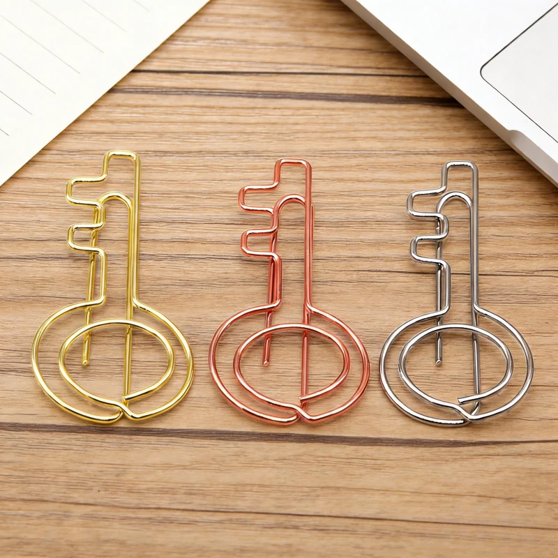 20pcs Key Creative Paper Clip Metal Iron Bookmark Document Test Paper Classification Paper Clip Office Information Clip
