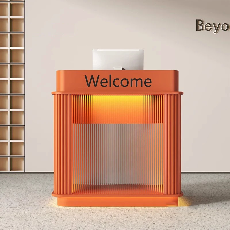 Shop Luxury Curved Reception Desks Simple Company Aesthetic Nail Reception Desks Design Organizers Scrivania Office Furniture