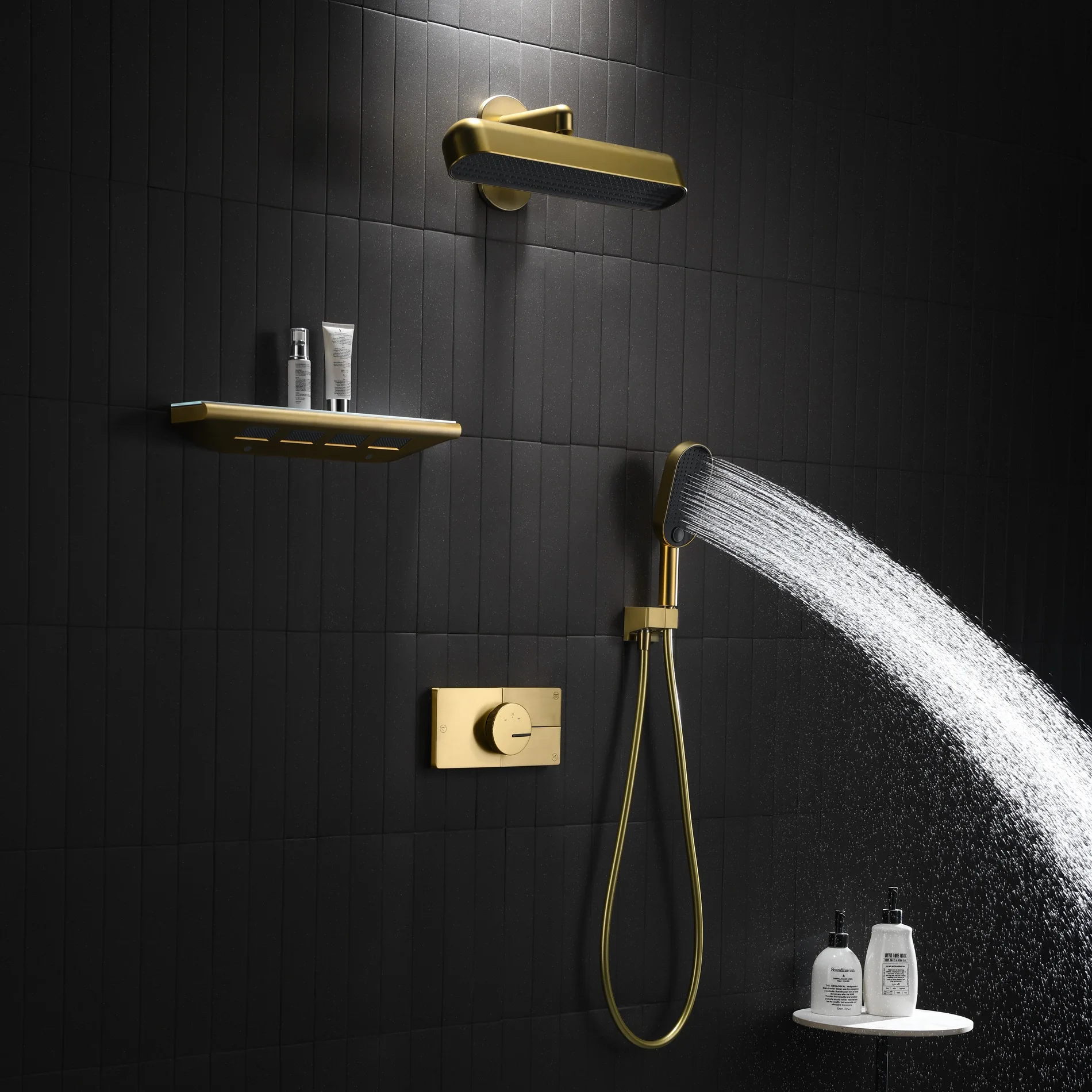 

All Copper Concealed Showerhead Set Constant Temperature Hotel Embedded Pre-Embedded Hidden Showerhead for Bathroom