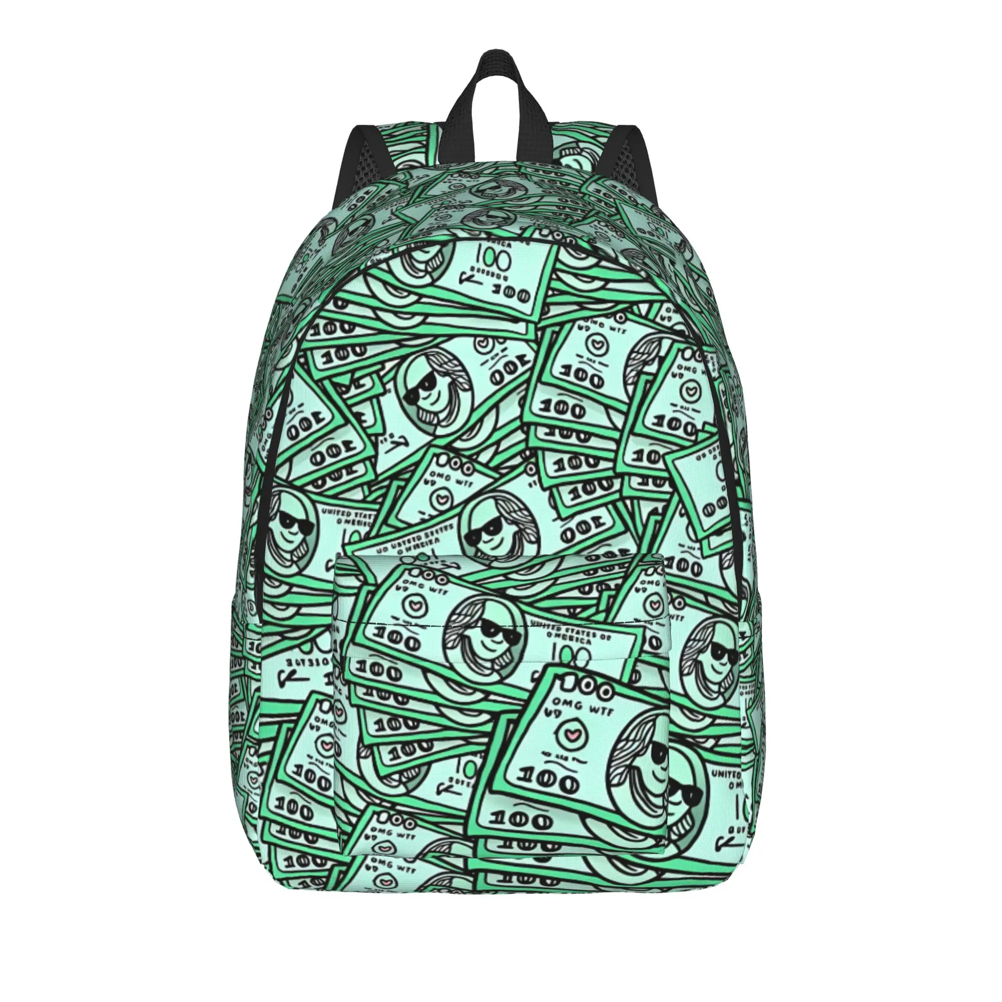 

Money Dollar Backpack Teen Polyester Trekking Backpacks Large Kawaii School Bags Rucksack