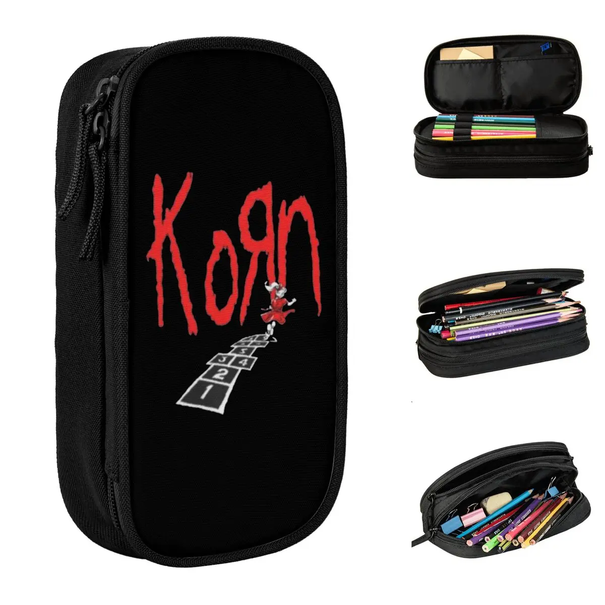 korn-metal-lapis-caso-nova-musica-rock-caneta-titular-sacos-meninas-meninos-grande-armazenamento-escritorio-ziper-lapis-bolsa