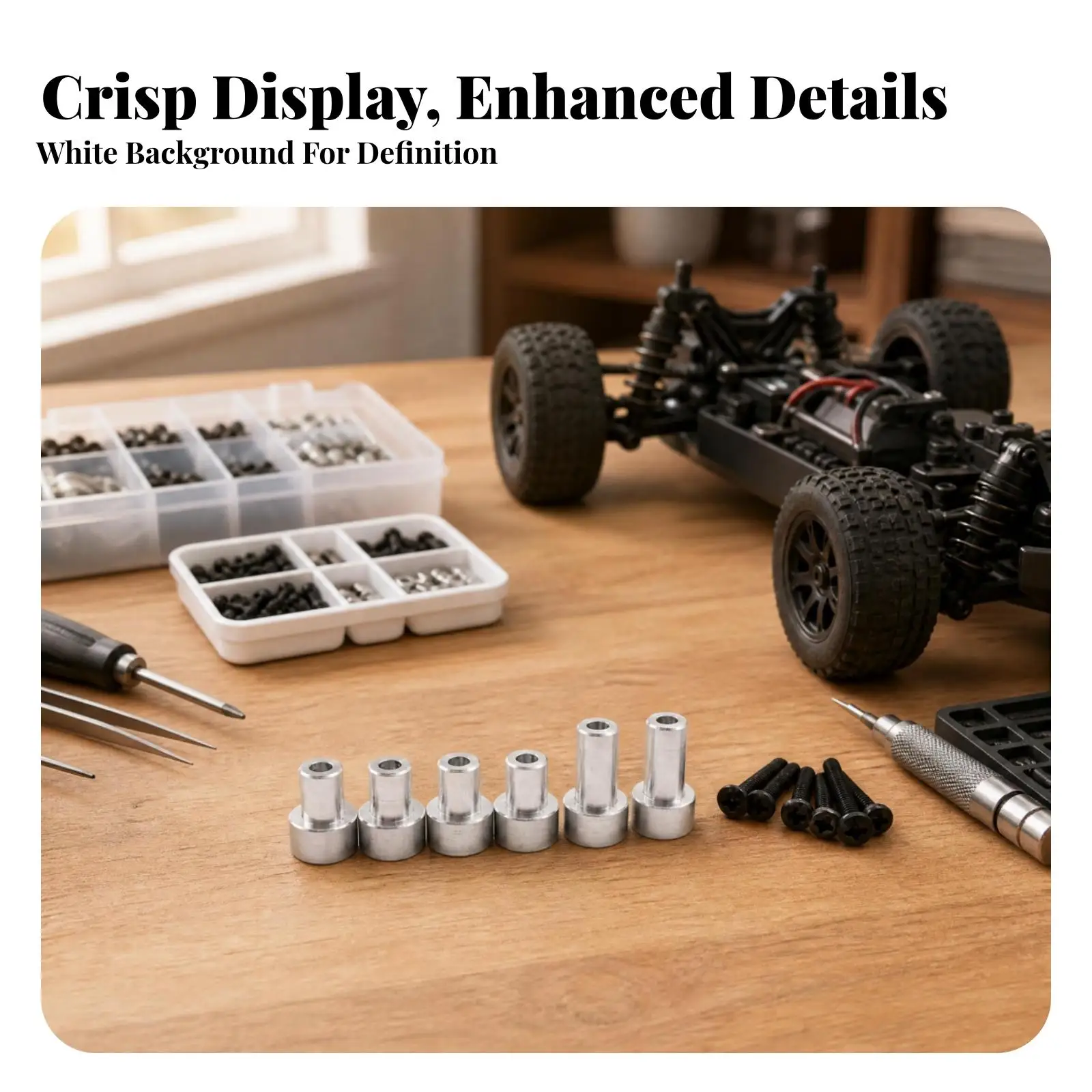 6 Pieces Body Raising Kit Stepped Base Mounting Column Kit Black Screws Included Threaded Metal Columns
