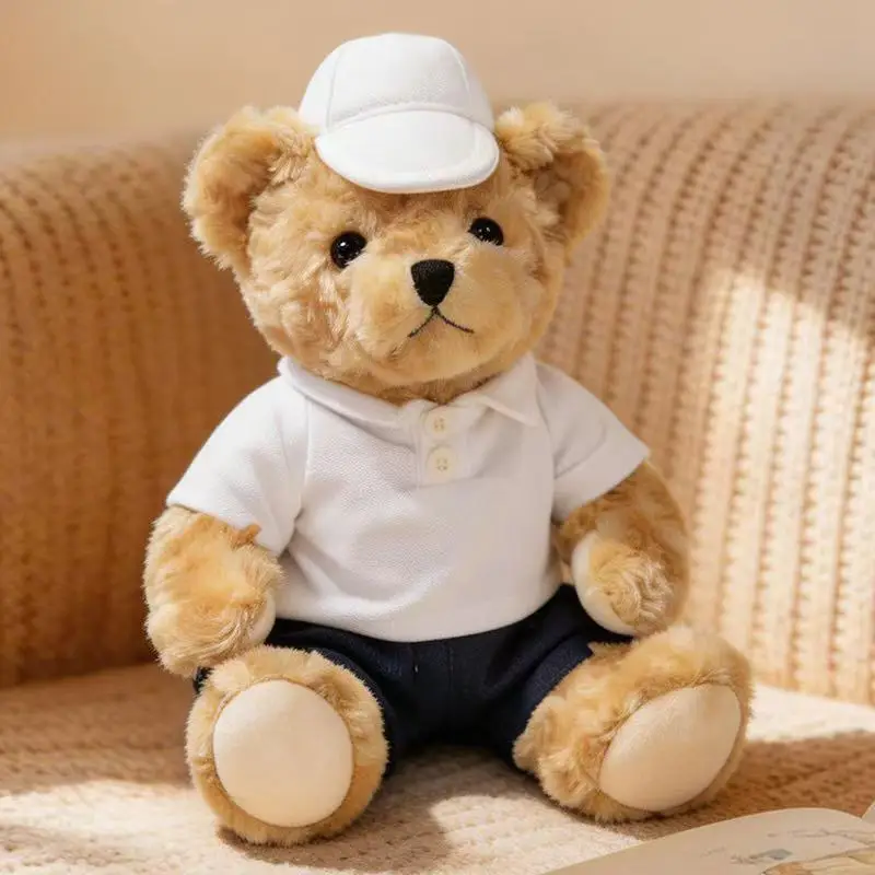 

Newest seated hat bear doll pillow Kawaii stuffed plush toy figure doll cartoon anime cute kids birthday holiday gift doll