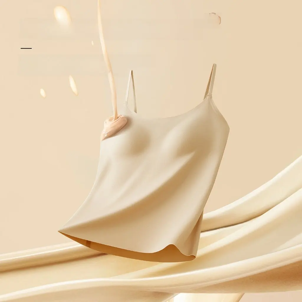 

Women's Seamless Liquid Foundation Bra Summer Invisible Slim Fit Inner Wear Long Back Strapless Vest Top Outer Wear Bottoming