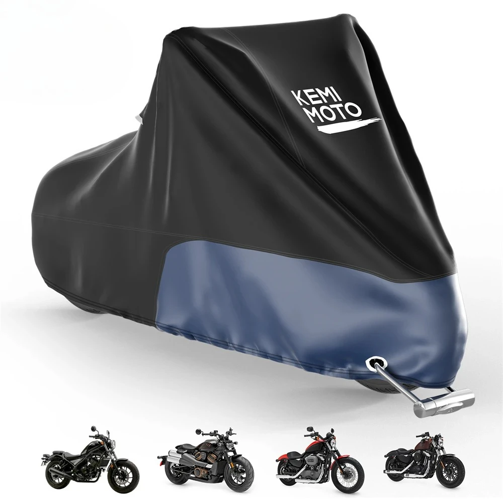 Motorcycle Cover for Sportster Iron 883 Shadow Vulcan Boulevard S40 Rebel CMX 300 500 1100 Rain Snow Dust Cover with Hole Cover