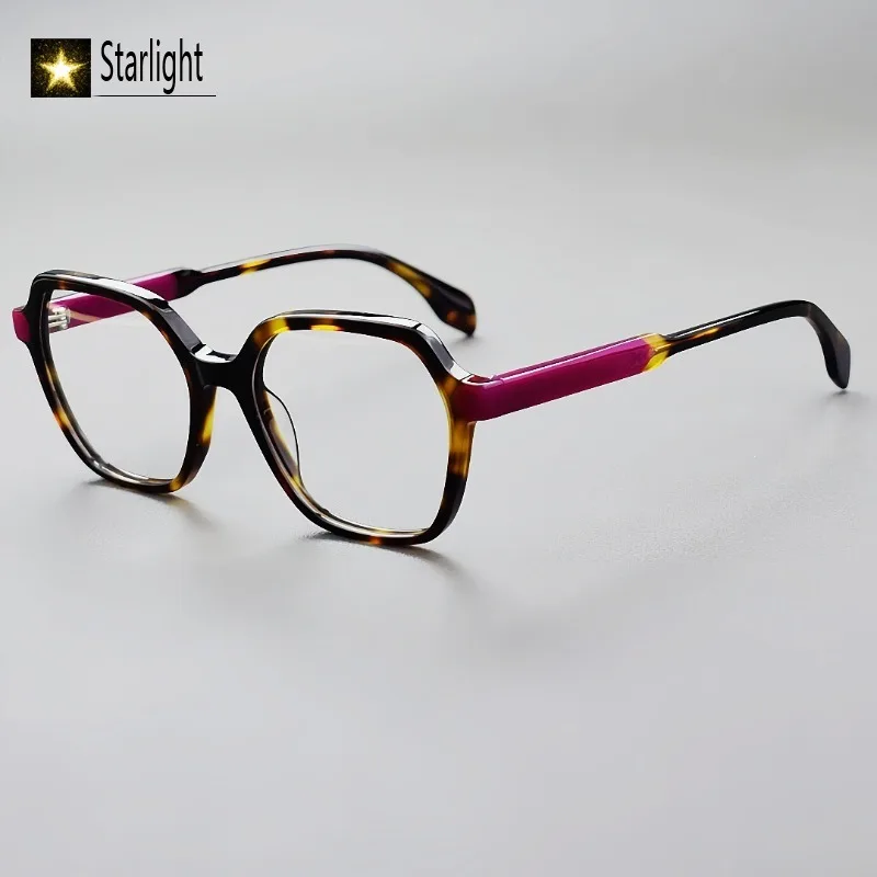Engraved Acetate Glasses Frame Men Dopamine Color Eyeglasses Frames Women Prescription Myopia Reading Handmade Customized 138mm