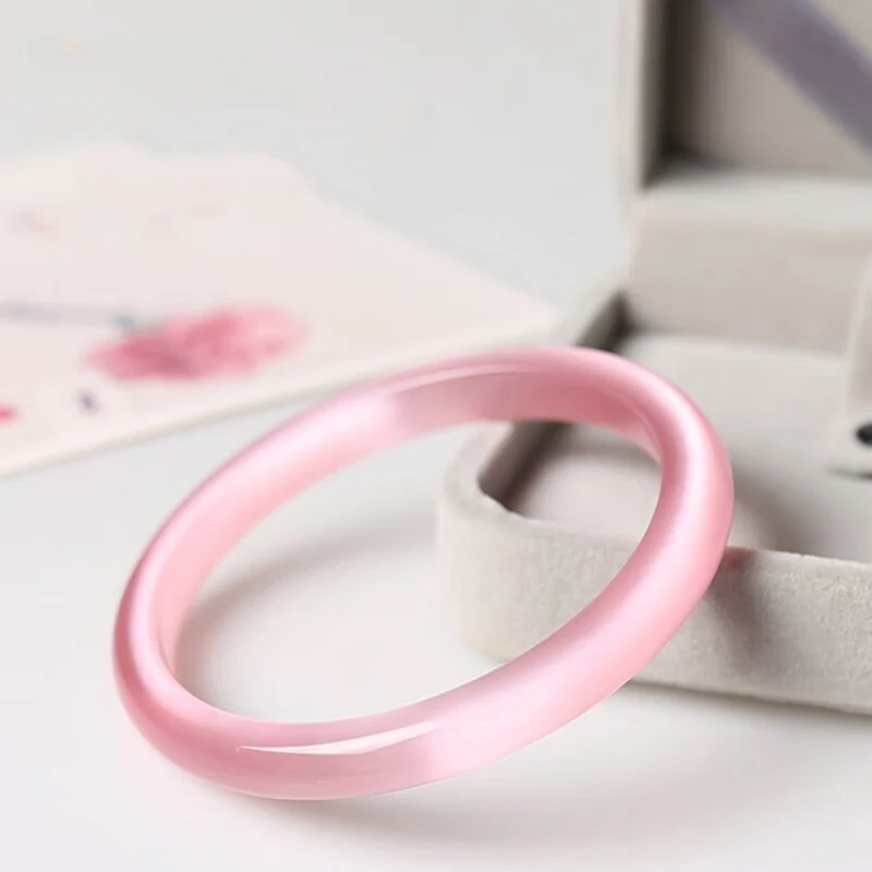 Pink Opal Bracelet Fashion Jewelry Women Choose Cat Eye Effect Is Obvious