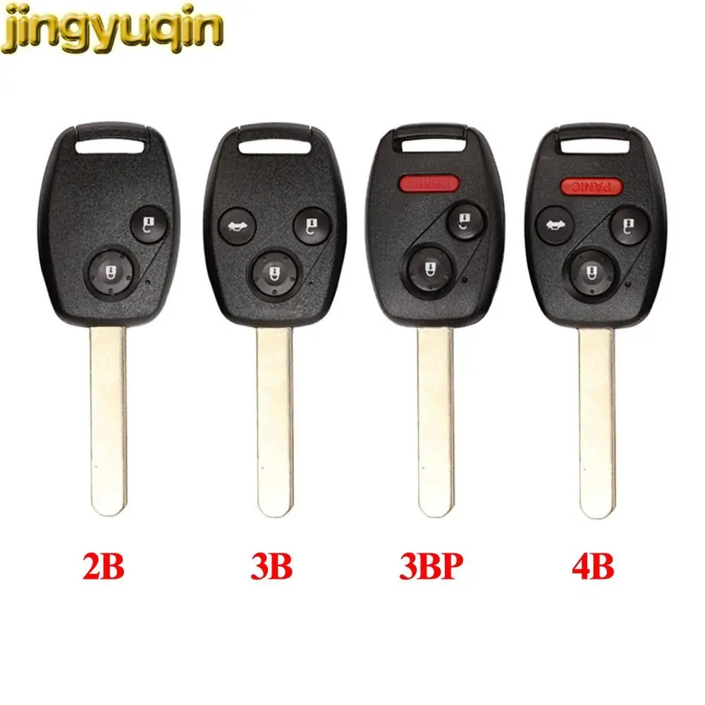 

jingyuqin 10pcs 2/3/4 Button Remote Car Key Shell For Honda Accord Civic CRV HRV Insight Jazz Pilot Stream 2007-2013 Case Fob