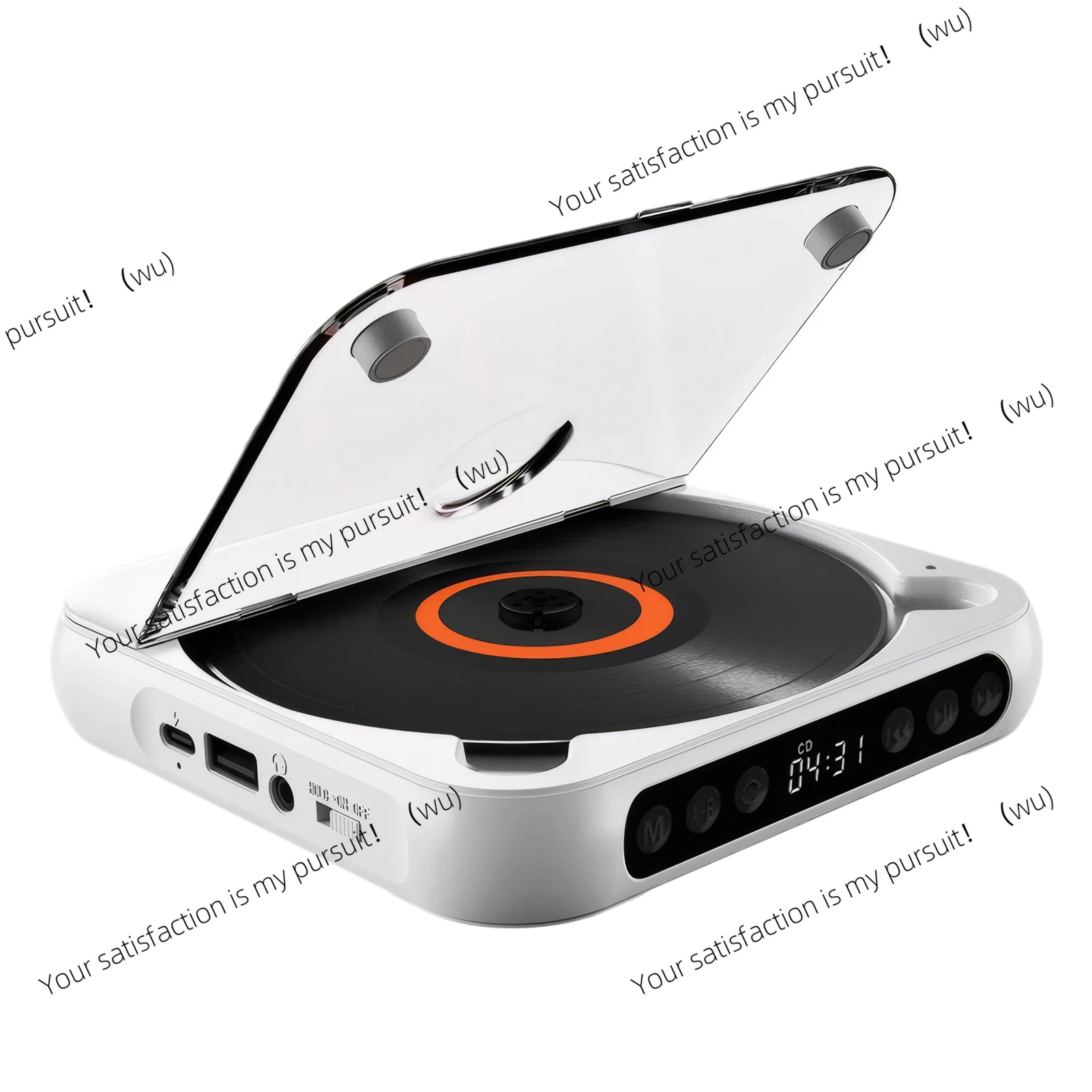 CD Player LED Screen Portable Bluetooth Speaker Stereo Music Player 6 Modes AB Repeat Timer CD Runner With Dustproof Cover