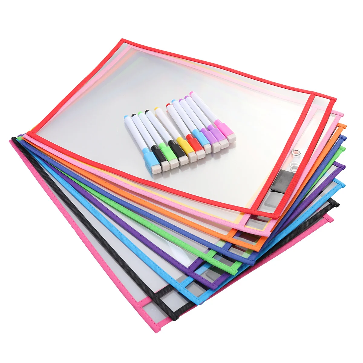 

PVC File Bag Storage School Accessory Sewing Kit Dry Erase Pocket Documents