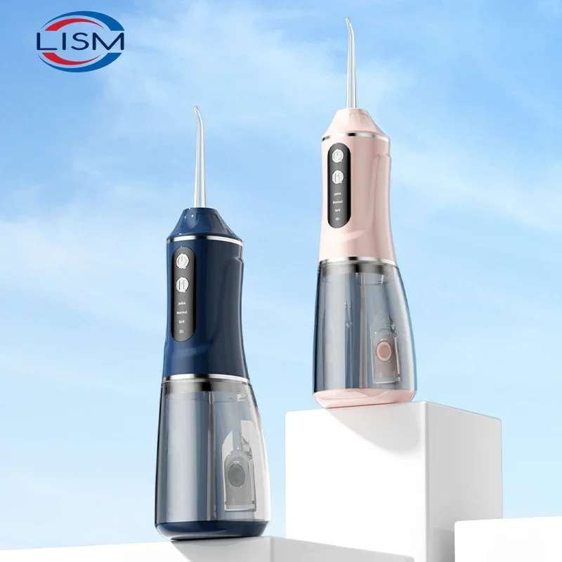 Dental Oral Irrigator Household Water Flosser Oral Cleaning Machine 5 Nozzles 3 Modes USB Rechargeable 300ml Water Tank