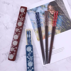 Hoge Kwaliteit Japanse Eetstokjes Reizen Camping Houten Eetstokjes Set Met Case Herbruikbare Sushi Sticks Voor Voedsel Keuken Servies