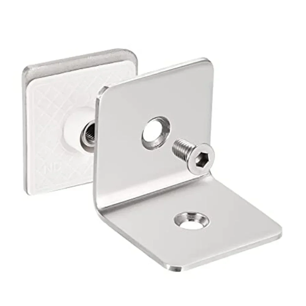 Stainless Steel 90° Glass Clips Glass Fixture Corner Bracket Easy Install For Frameless Glass For Securing Glass Wooden Boards