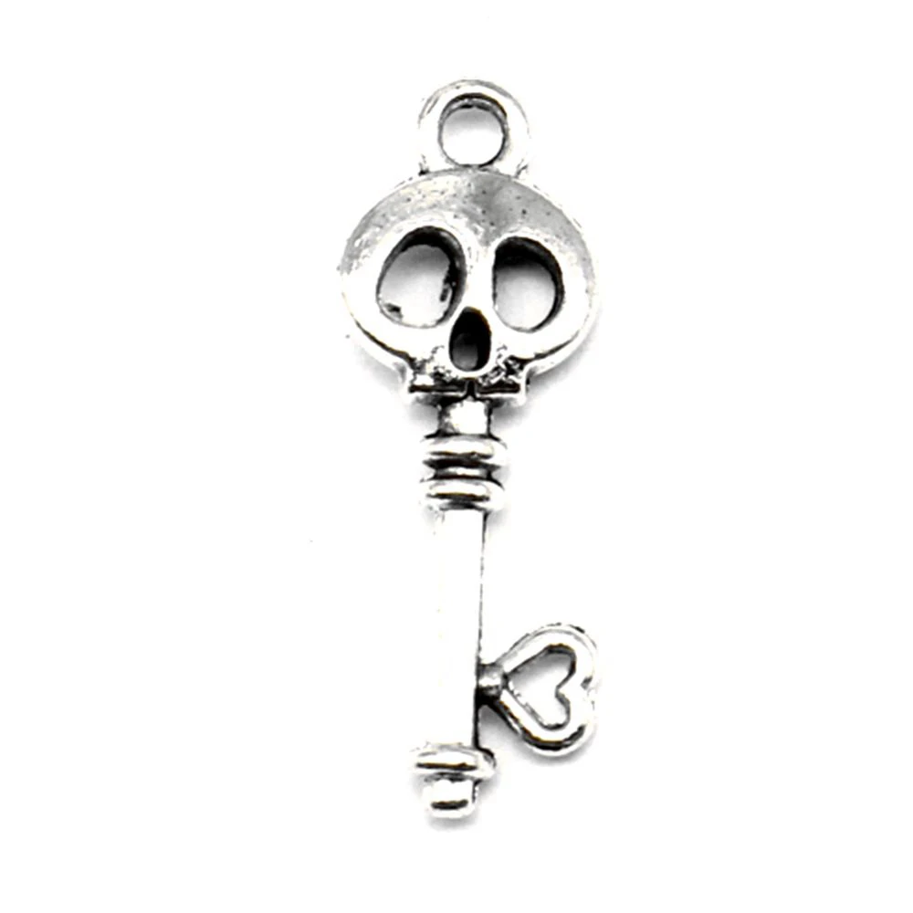 Keys Charms Pendants Diy Beautiful Jewelry 10x26mm 10pcs Antique Silver Color