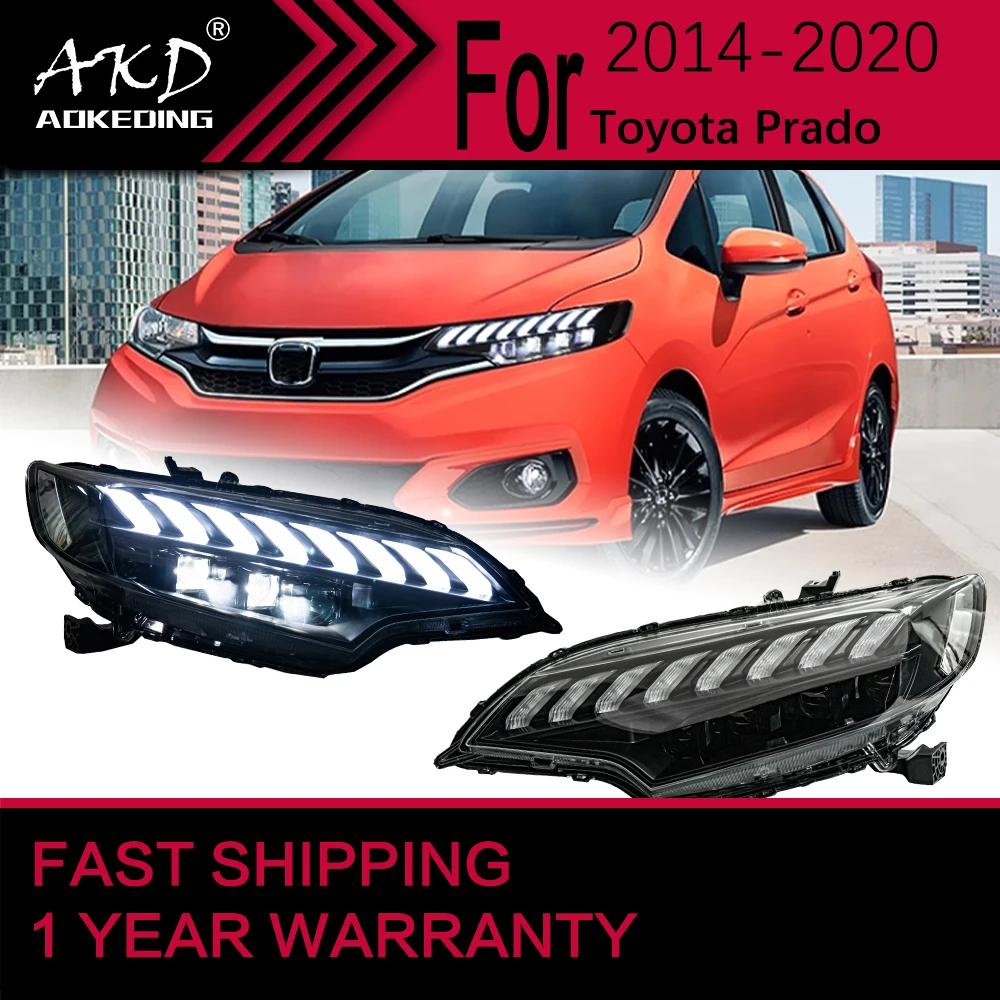 Car Lights for Honda Jazz Fit Headlight 2014-2020 Fit Head Lamp Drl Projector Lens Automotive Accessories