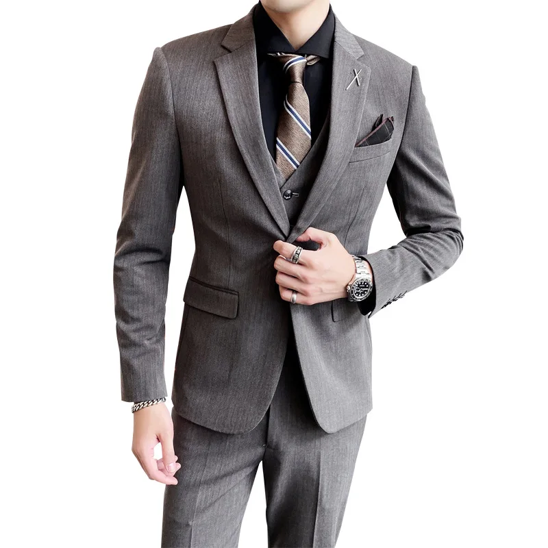 Kkmen's dreiteiliger Business Casual Bräutigam Anzug