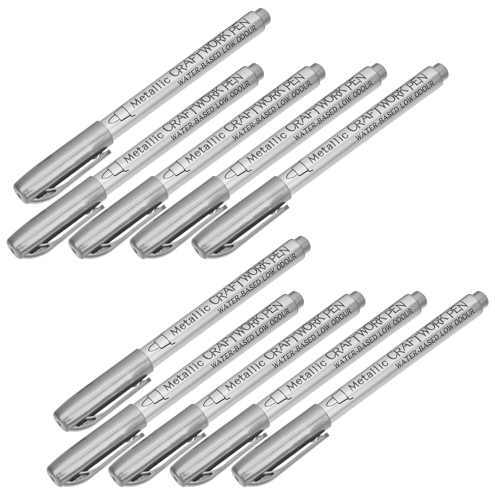

10pcs Metallic Paint Pen Oil Based Permanent Marker For Metal Wood Plastic Tire Fabric Automotive Craft Repair Painting Art