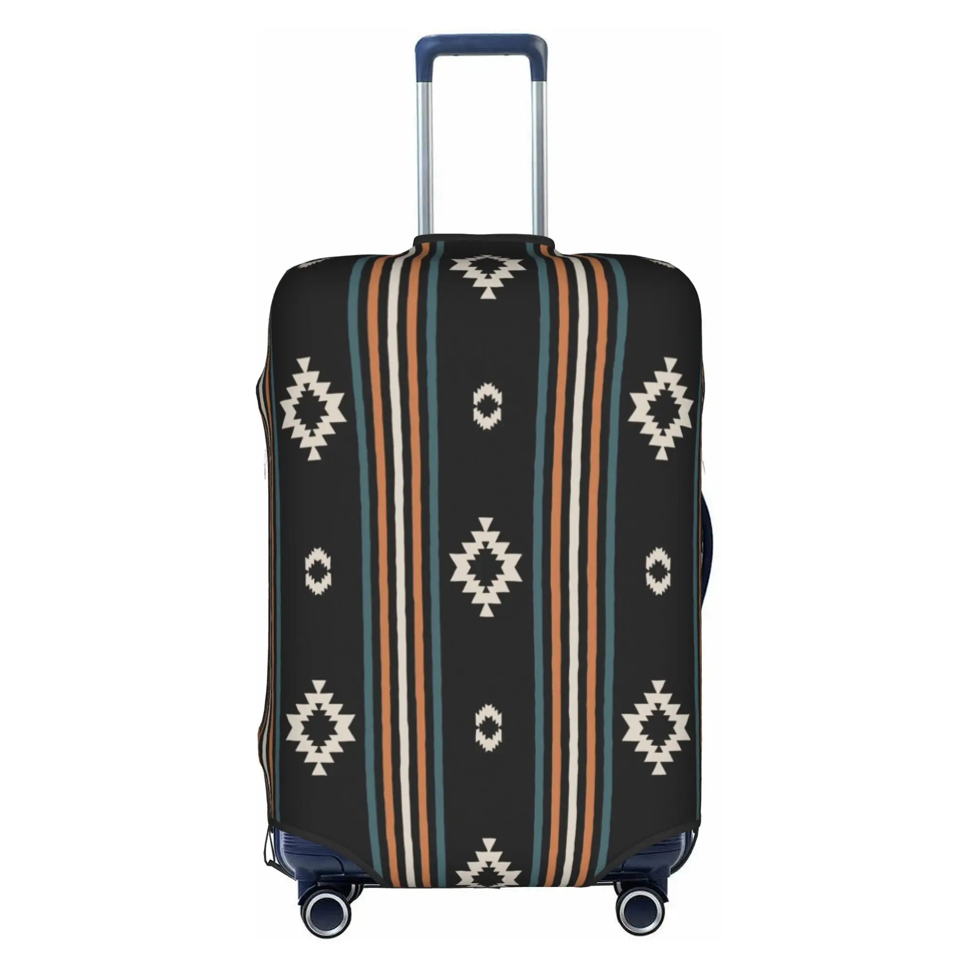 Custom Funny Aztec Southwestern Motif Stripes Pattern Luggage Cover Protector Dust Proof  Travel Suitcase Covers