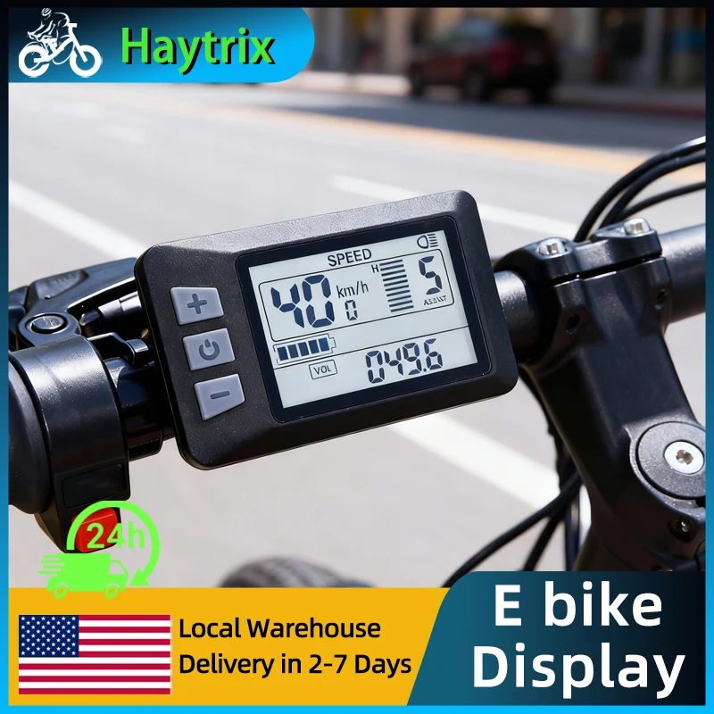 

[Haytrix-US] Electric Cycle P3H LCD Display Meter 24V 36V 48V Control Panel with Water Resistant Plug Electric Cycle LCD Display