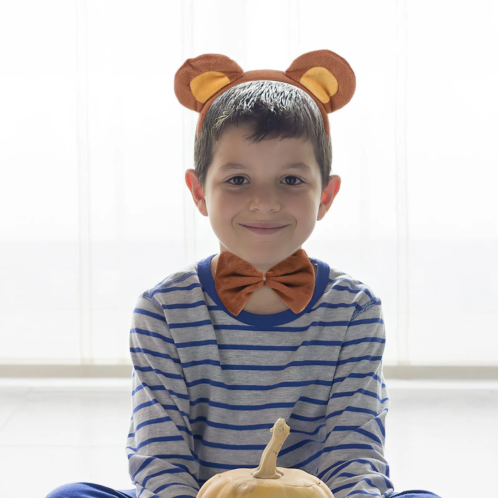 1세트 곰 귀 머리띠 세트 사랑스러운 동물 의상 소품 드레스업 파티 휴일 선물 성인용 유니섹스