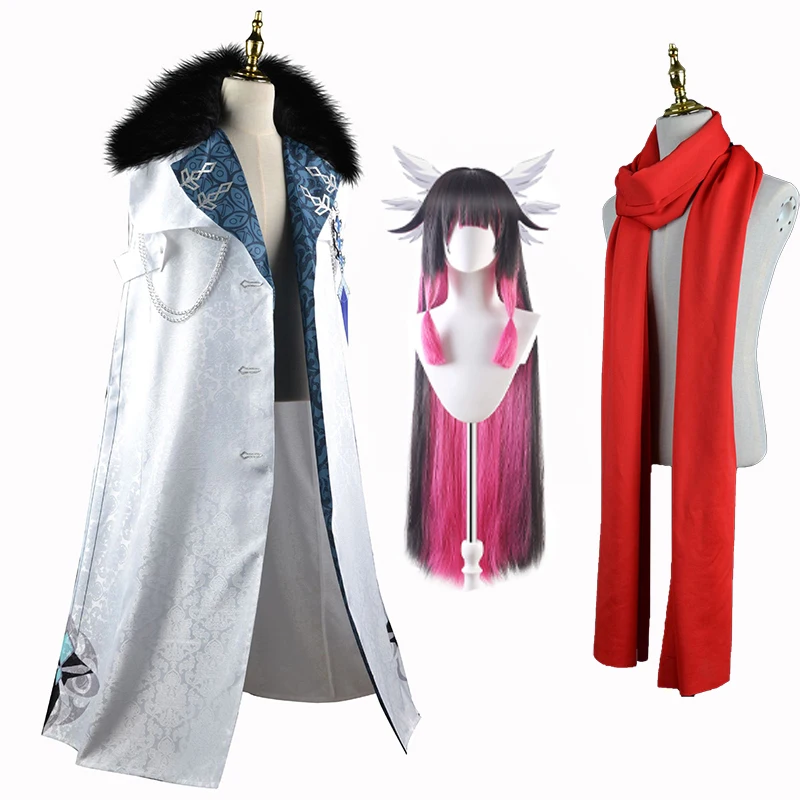 Game Genshin Impact Il Dottore The Doctor Cosplay Costume Fatui Harbingers Tartaglia Cloak Scarf Uniform Carnival Party Manteau