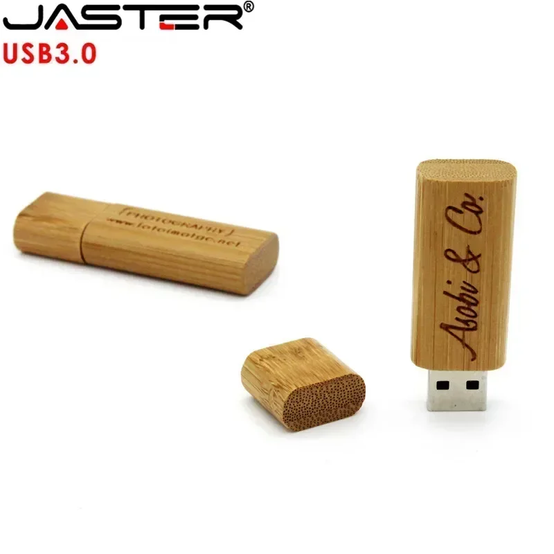 JASTER USB 3.0 Flash Drive Bambu Kayu Kecepatan Tinggi Pen Driver Kayu Pendrive 4GB 8GB 16GB 32GB 64GB Creativo 1 Buah Logo Gratis