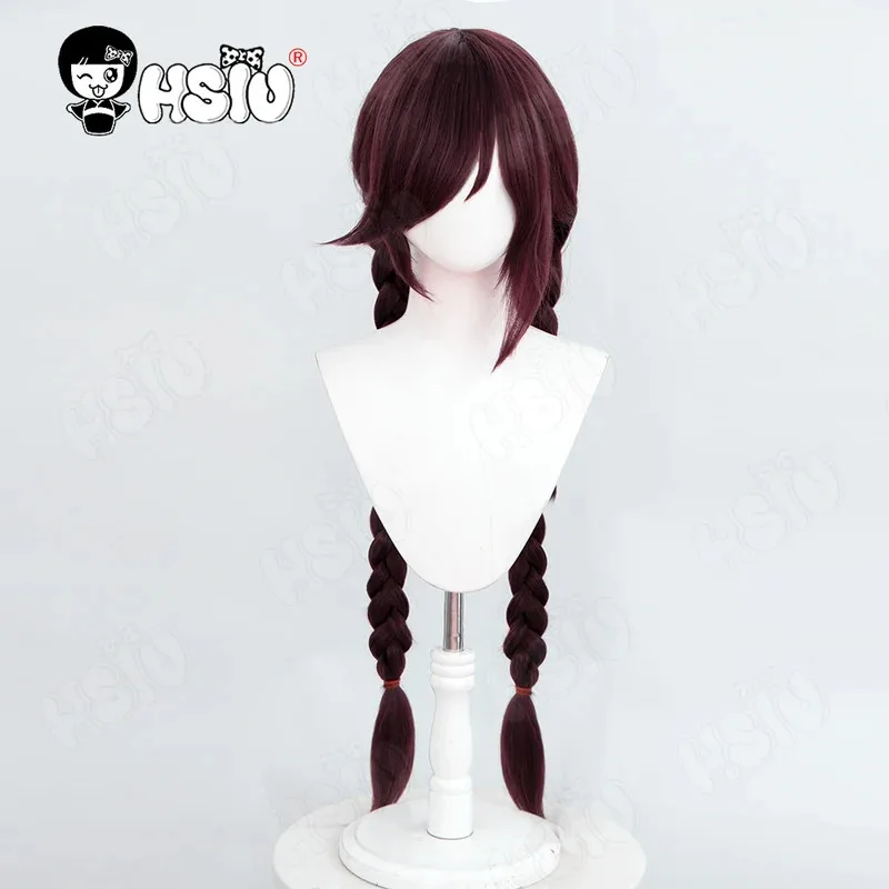 فوكاوا توكو شعر مستعار تأثيري HSIU 90 سنتيمتر طويل الفوشيه الشعر مقاومة للحرارة شعر مستعار اصطناعي لعبة Danganronpa Fukawa Toko شعر مستعار تأثيري