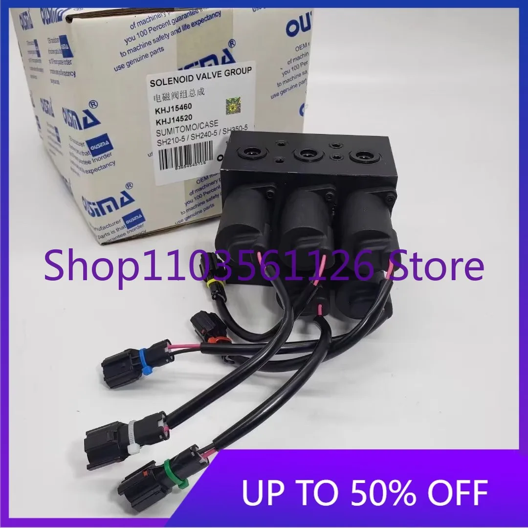 

SH210 240 350-5A5 Высококачественный экскаватор с пятью клапанами в сборе Пилотный электромагнитный клапан KHJ14520
