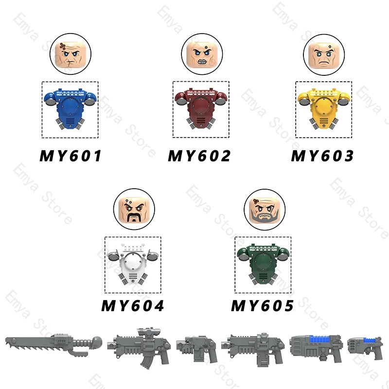 MY601 MY611 40K Sword Guard Veteran Miniรุ่นตัวเลขตุ๊กตาอาคารบล็อกเด็กของขวัญของเล่นอะนิเมะการ์ตูนอิฐปืนดาบแม่พิมพ์