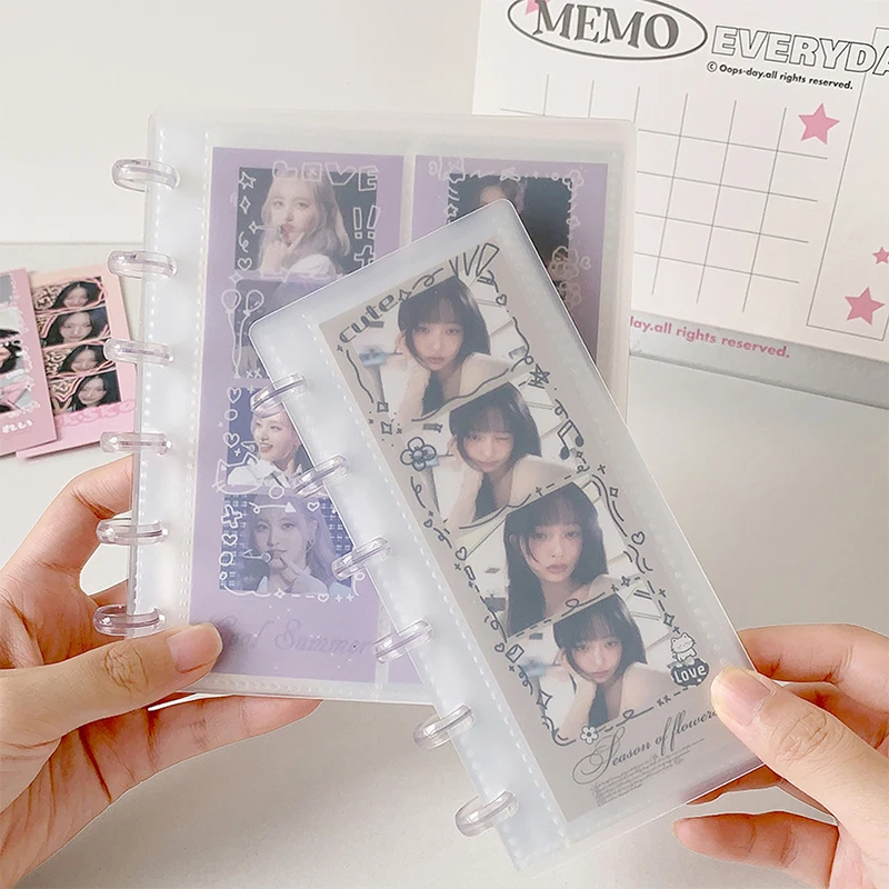 ✰✪1Pcs 3Inch Photo Sticker Card Binder INS Style Simple Transparent Life 4 Cut Loose-Leaf Photo Album Commemorative Storage Book