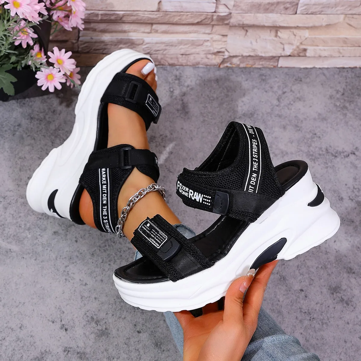 Women Platform Wedge Sandals Summer Fashion New Comfortable Shoes for Women Light Casual Velcro Beach Sandals Zapatos De Mujer image 6