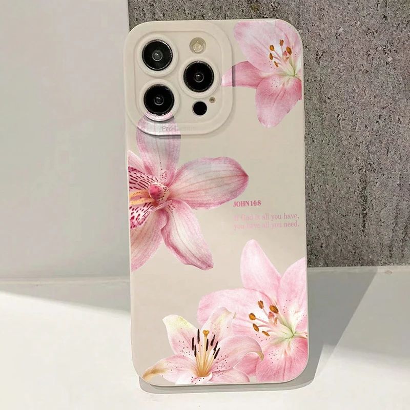 Blue Floral Painted Silicone INS Phone Case For iPhone 17 16 15 14 13 12 11 Pro Max 7 8 Plus XS XR 16e Shockproof Soft TPU Cover view 4