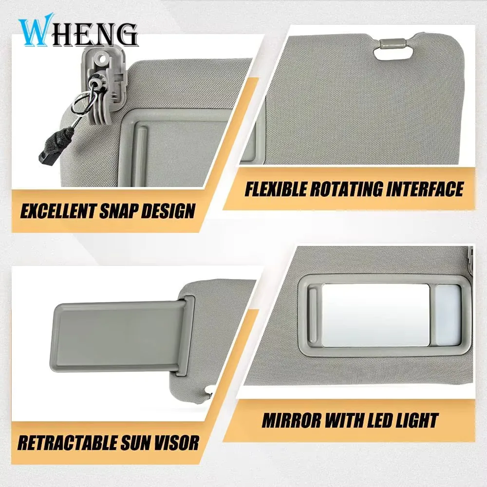 Parasol gris y Beige para coche, lado izquierdo y derecho, lado del conductor y del pasajero, para Mazda CX9, CX-9, 2010, 2011, 2012, 2013, 2014,