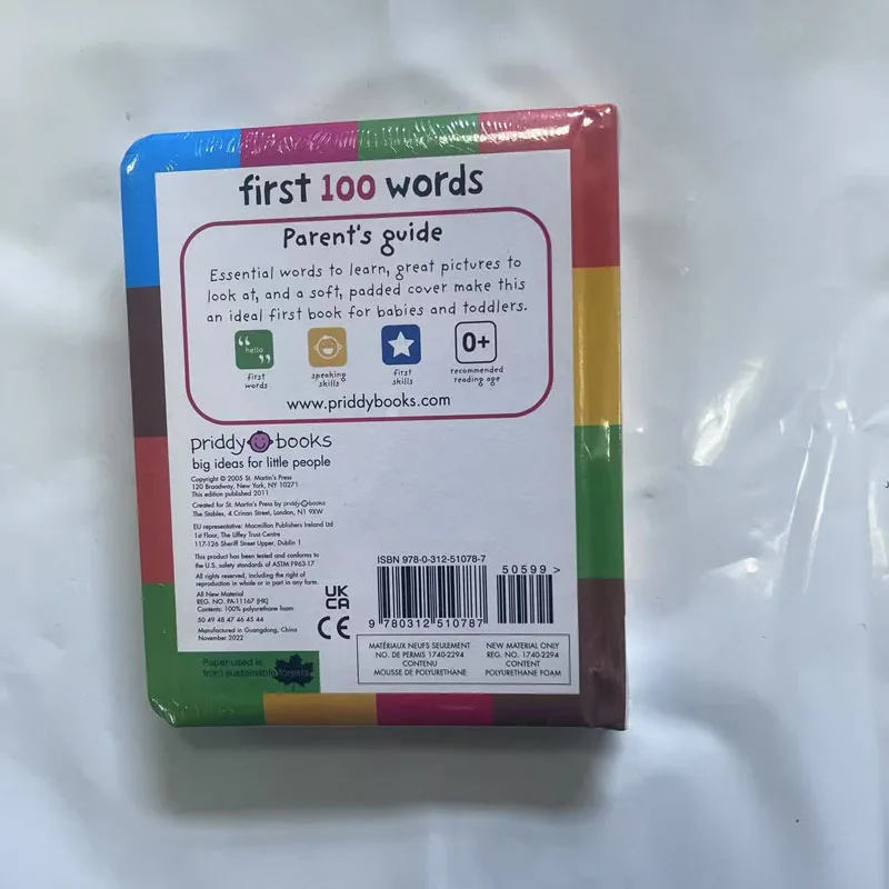 First 100 Words Baby Children's books aged 1-3English Picture Book Libros