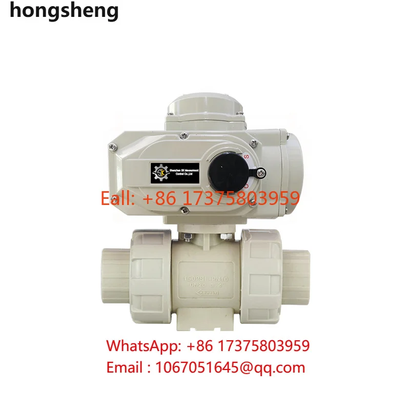 2 Inch 0-10vdc Regulating 220V AC Double Union PPH Socket Type Electric Motorized Ball Valve