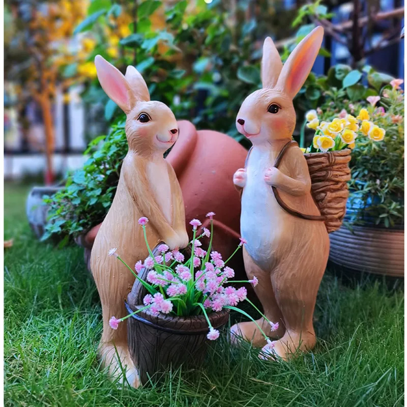 

Creative Personality Flower Pot Courtyard Resin Bonsai Basin Cute Rabbit Decorative Ornaments Balcony Landing Indoor Gardening