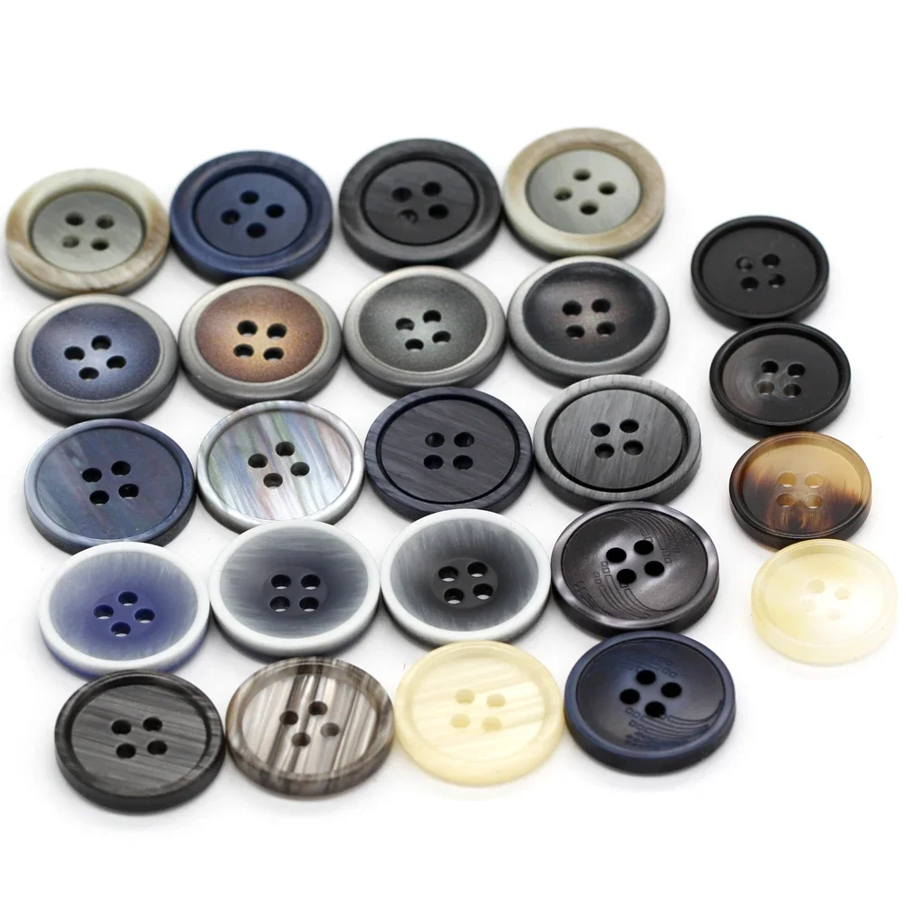 HENGC 15/20mm Fashion Men Coat Horn Resin Buttons For Clothes Fashion Suit Uniform Blazer Pants Handmade Decorations DIY Crafts