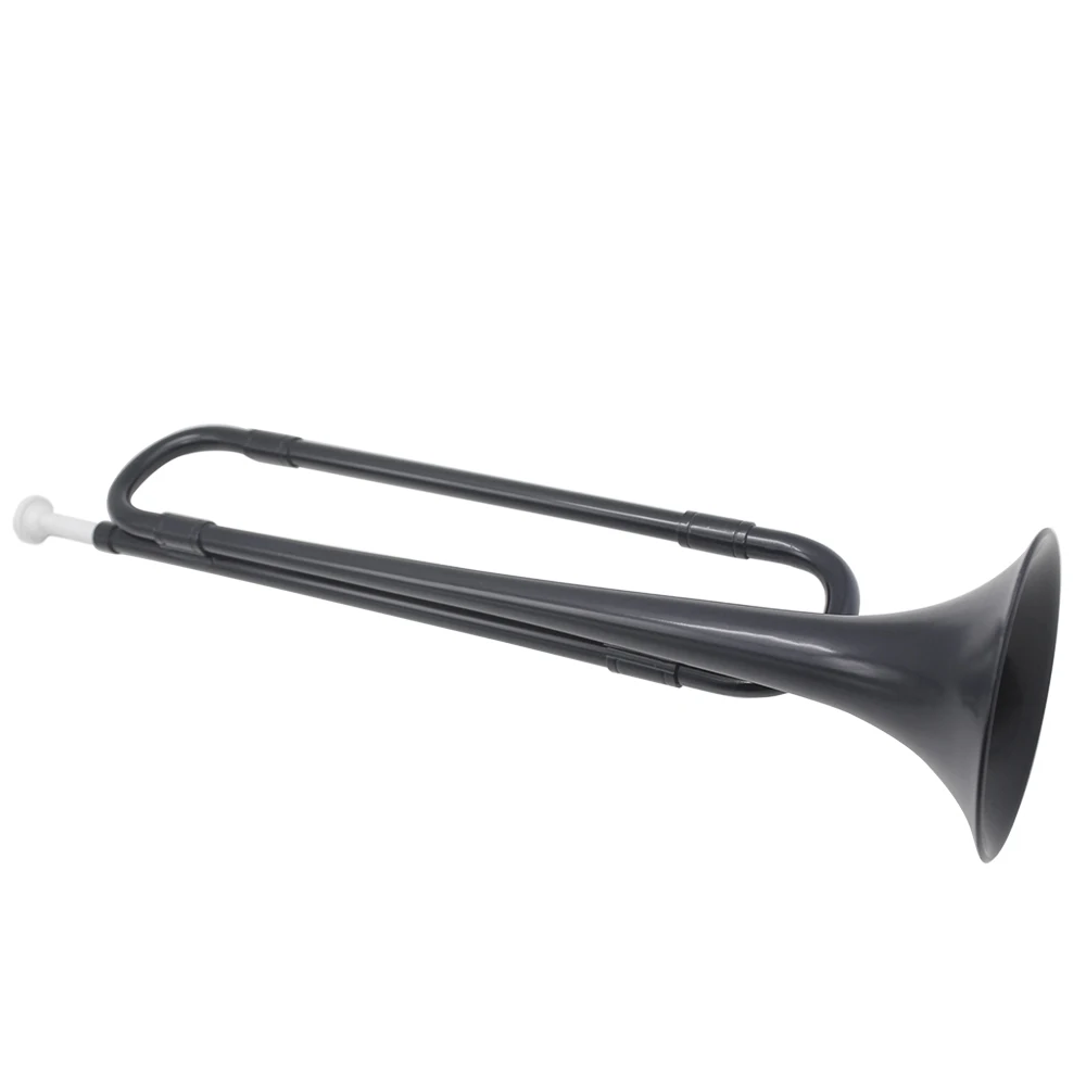 B Flat Black Bugle Trumpet School Band Cavalry Plastic Horn Cavalry Trumpet With Mouthpiece Musical Instrument Children\'s Gifts