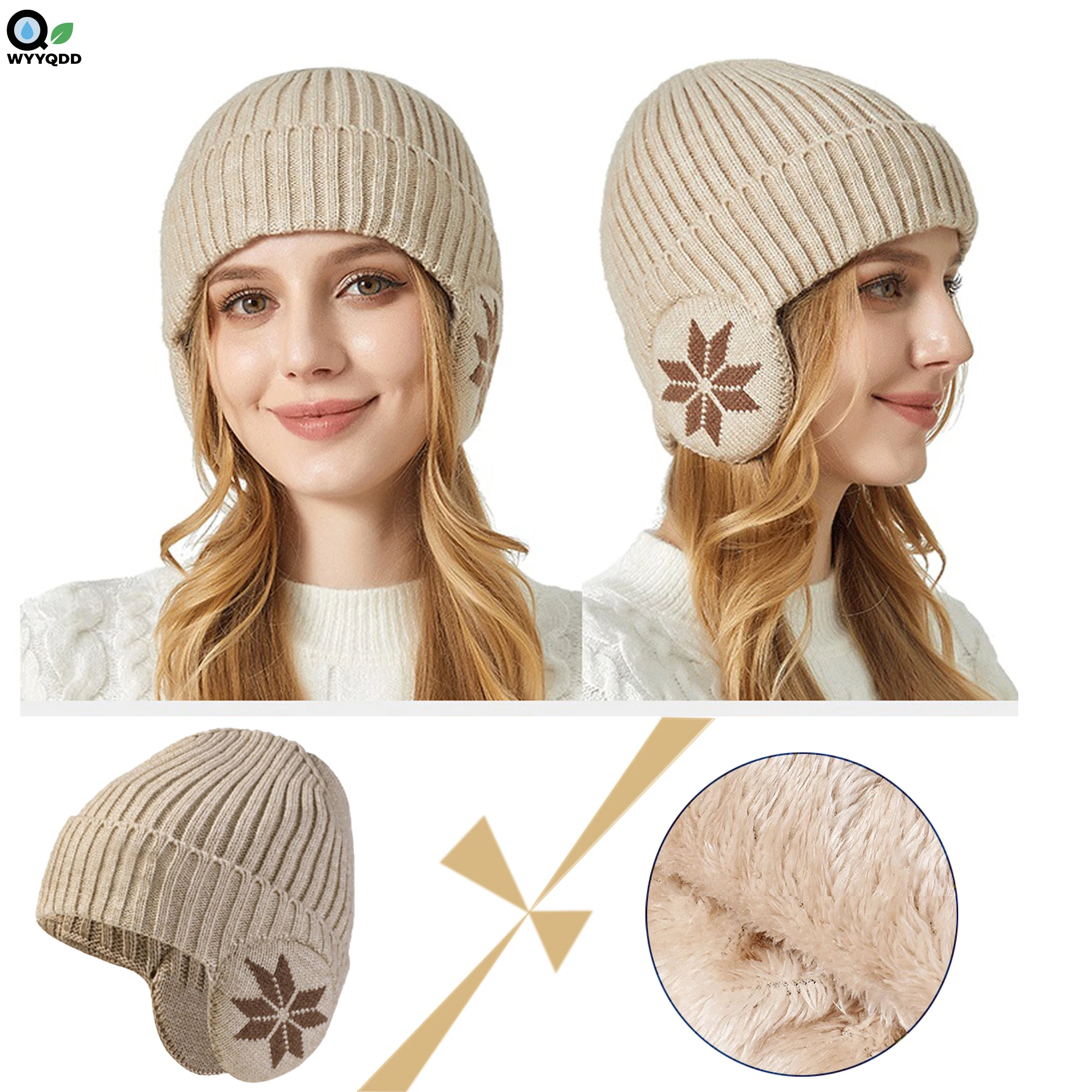 

Winter Outdoor Knitted Hat,Unisex Thick Velvet Outdoor for Cold Weather Soft Ear Protection,Warm Insulation,Essential Accessory
