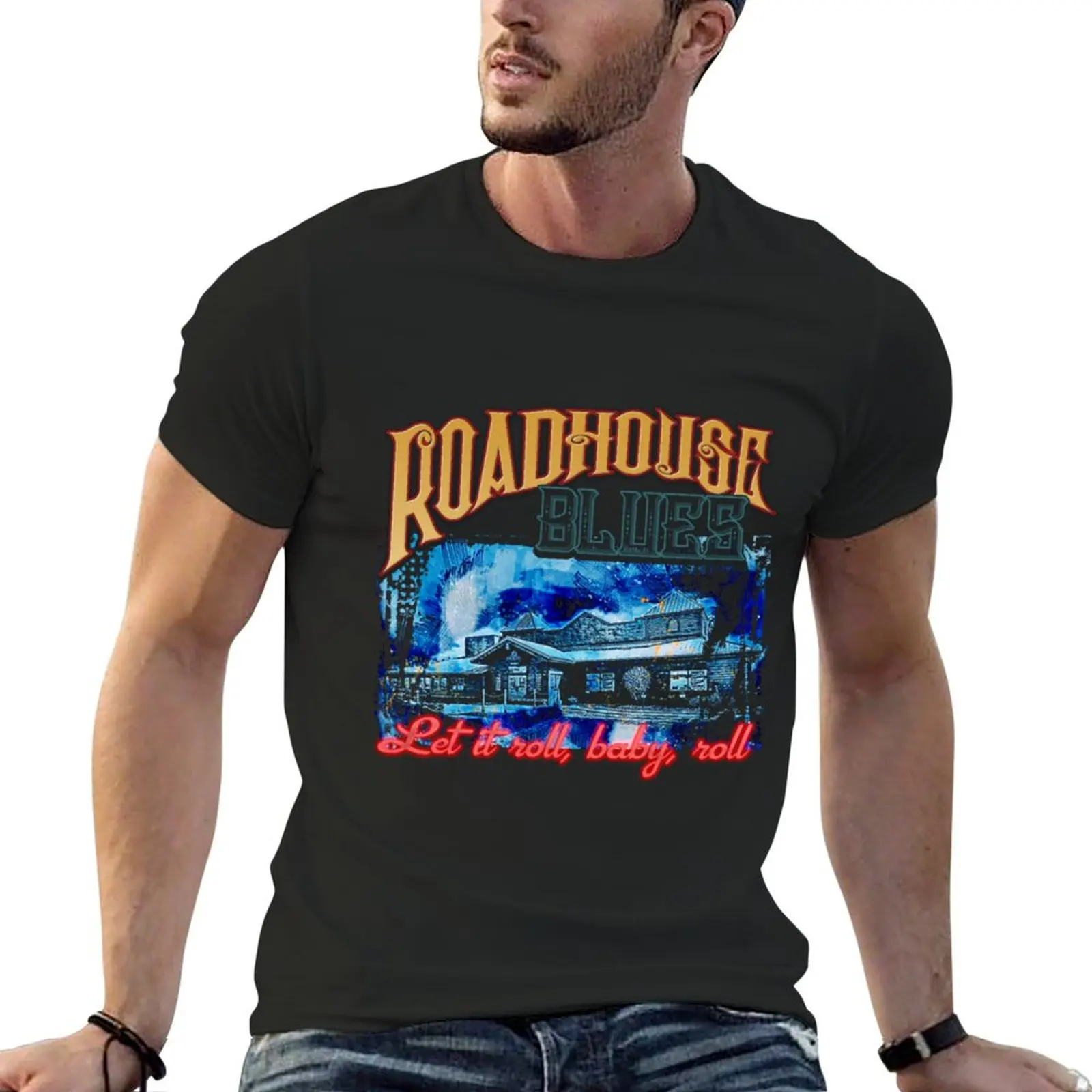 Roadhouse Blues T-Shirt custom shirt summer clothes quick drying basketball graphic tees plain white t shirts men