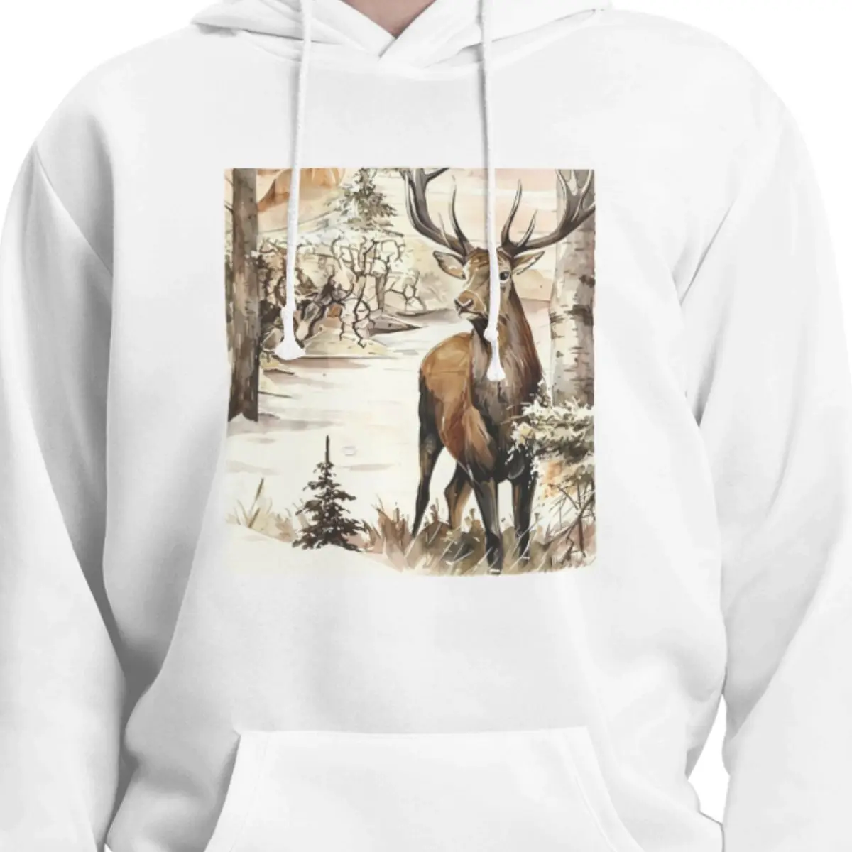 Wild Forest Elk Hoodies Men Women Casual Pullover Sweatshirts Fashion Long Sleeve Streetwear Autumn Winter