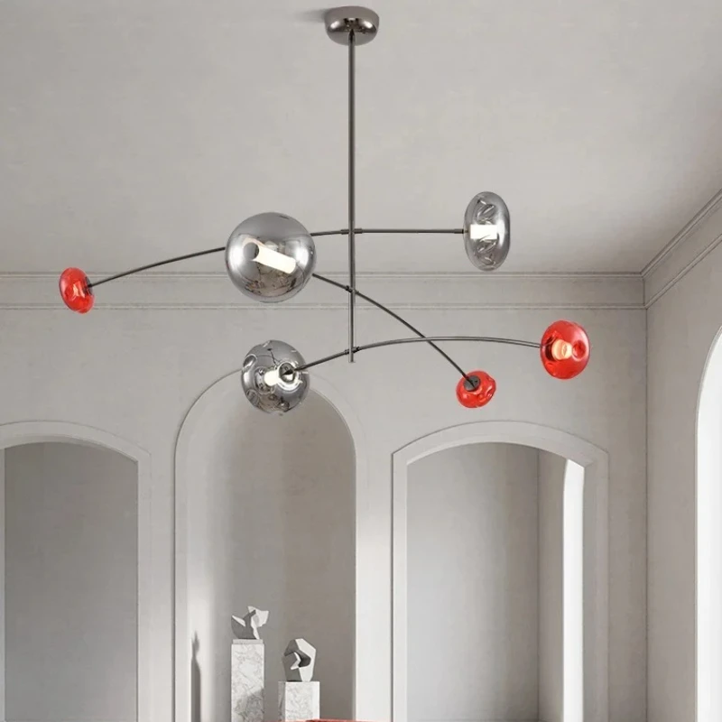 

Nordic Brushed Stainless Magic Bean LED Pendant Lights Creative Lustre Lamps for Living Room Bedroom Home Decoration Chandelier