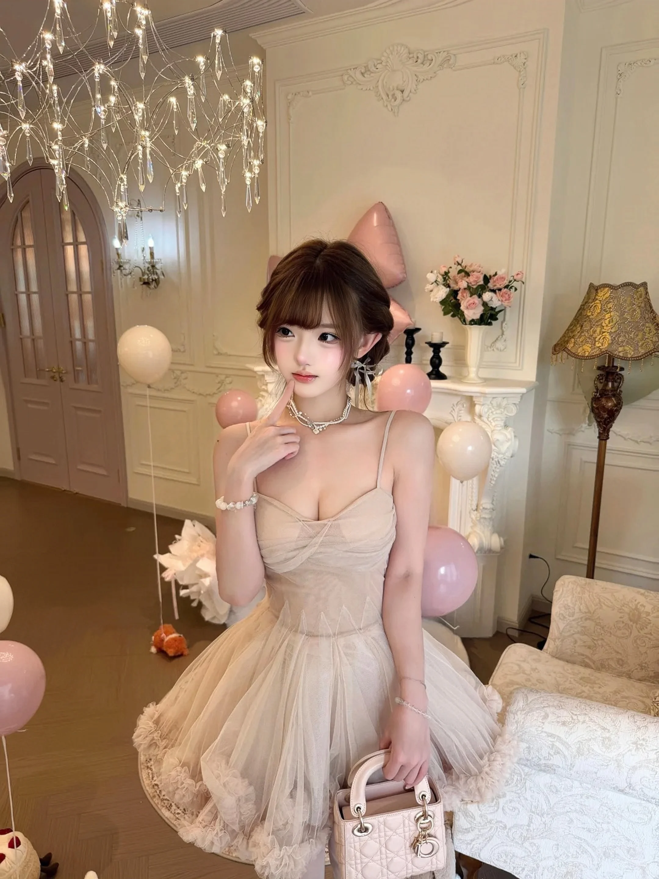 elegant-ballet-strap-dress-women's-summer-new-high-end-sensation-rich-girl-birthday-dress-fluffy-princess-short-skirt