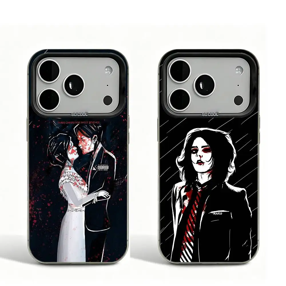 

M-MCR My C-Chemical R-Romance Black Matte Case For iPhone 16 15 17 14 11 12 13 Pro Max So Cool Lens Bumper Printed Cover