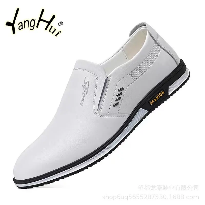 Men\'s Leather Casual Shoes Outdoor Breathable Business Oxfords 2023 New Fashion Summer Spring Zapatos Mujer Unisex