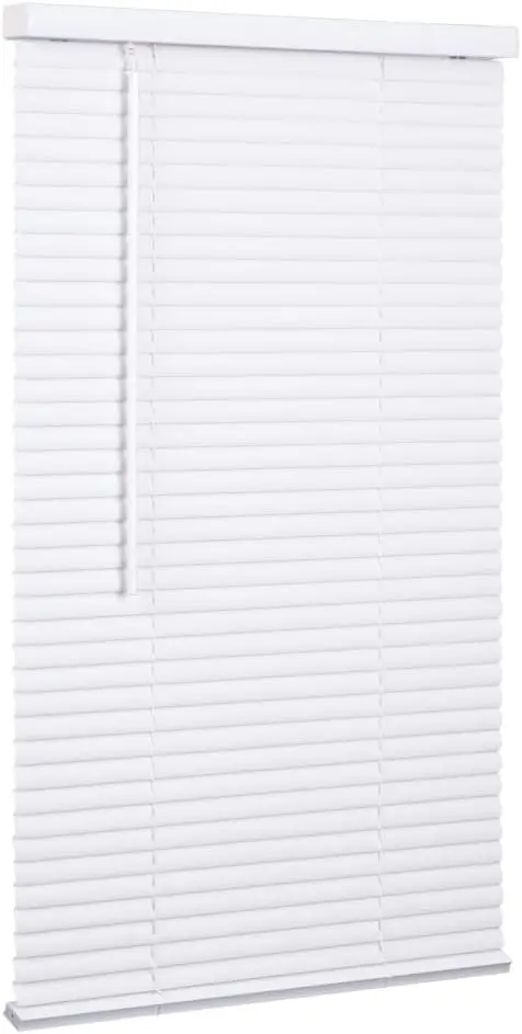 

Cordless Mini Blind 1" Vinyl Slats Long White, Window Blinds for Home and Office Interior Door Blinds Light Filtering