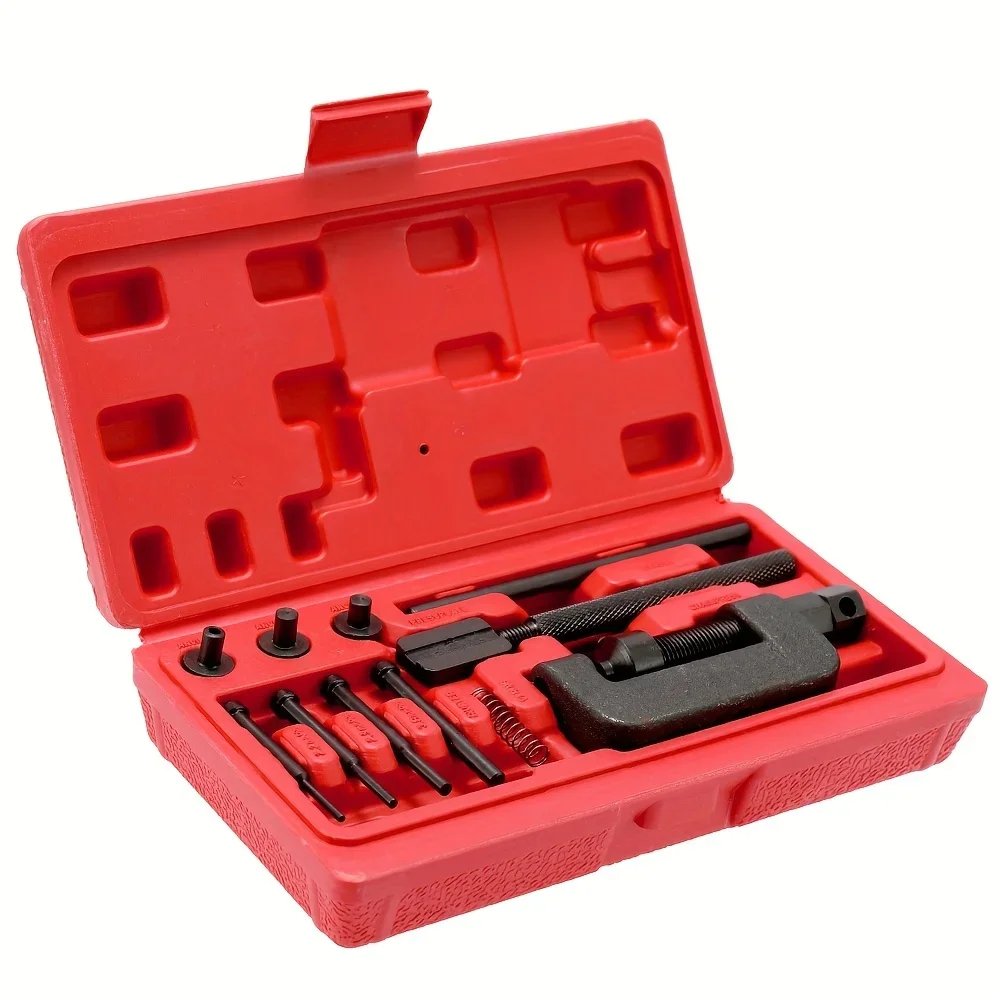 For Launches Chain Pin Press Handle Motorbike Chain Rivete Motorcycle Bike Chain Breaker Splitter Riveting Tool Repair Tools Set