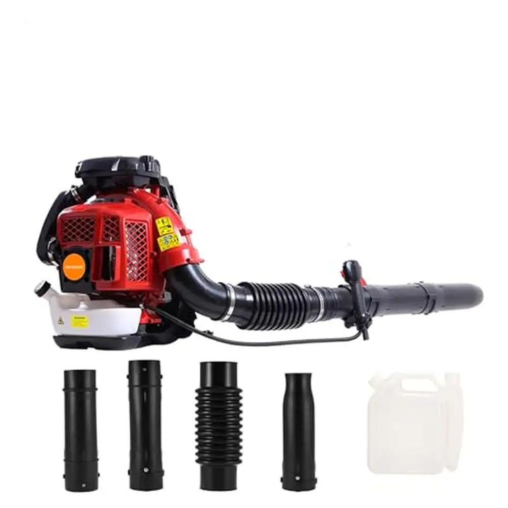 Gas Powered 80CC Backpack Leaf Blower 2-Stroke Snow Blower with 2.3L Oil Tank Lawn Care Garden Yard Sidewalk Garage Powerful